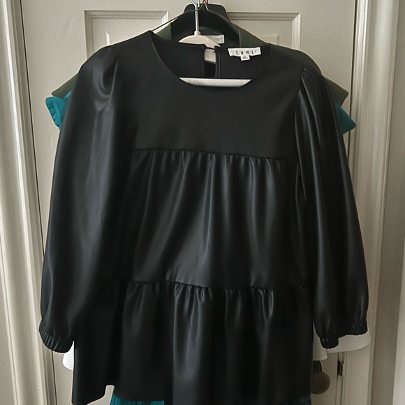 THML faux leather tiered top - Picture 2 of 3